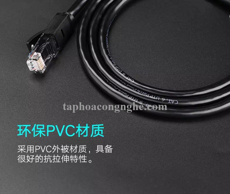 Ugreen 50178 10M màu Đen Cáp mạng LAN CAT6 dây dẹt NW102 30050178
